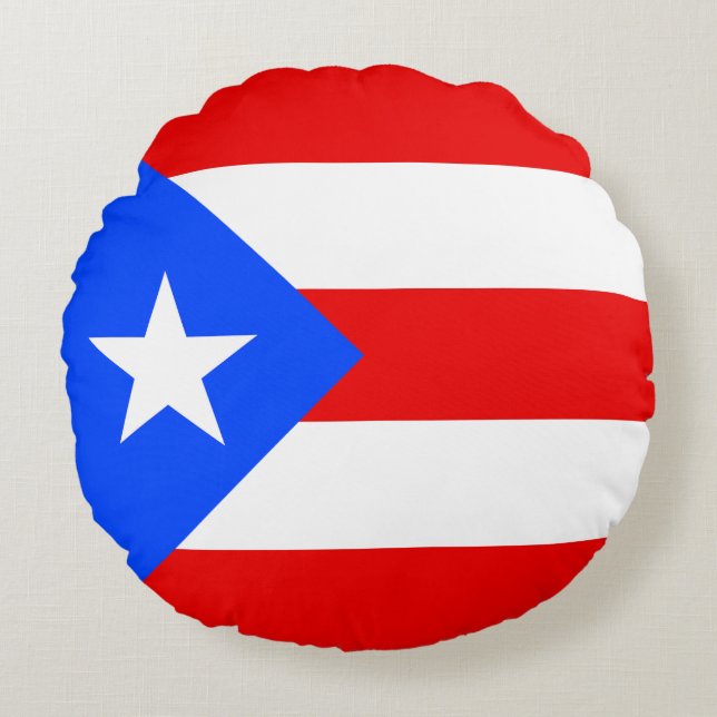Puerto Rico Flag Rundes Kissen (Vorderseite)