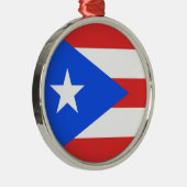 Puerto Rico Flag Silbernes Ornament (Rechts)