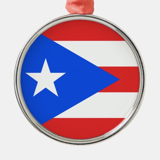 Puerto Rico Flag Silbernes Ornament (Vorne)