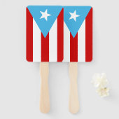 Puerto Rico Flag Sky Blue Fächer (Vorne und Hinten)