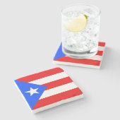 Puerto Rico Flag Steinuntersetzer (Seitenansicht)