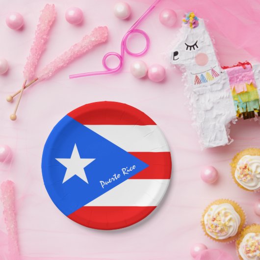 Puerto Rico Flag Teller, Party, Puerto Rico Pappteller