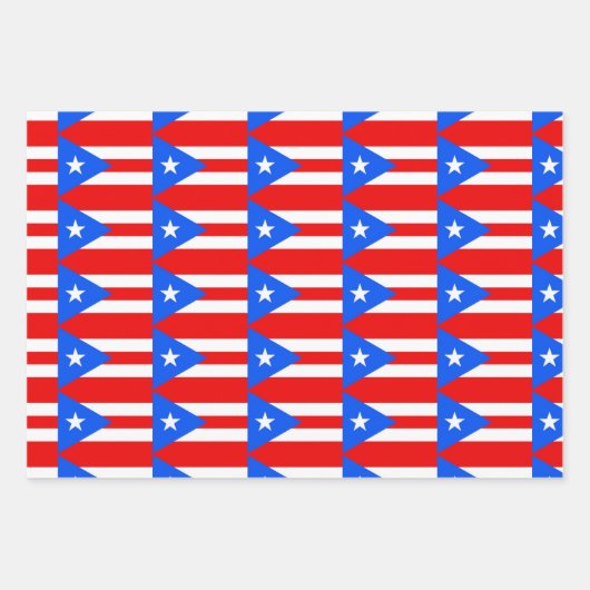 Puerto Rico Flag Tiled Design Geschenkpapier Set (Vorderseite 3)