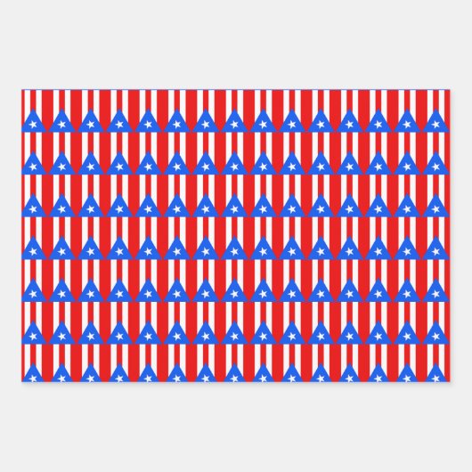 Puerto Rico Flag Tiled Design Geschenkpapier Set (Vorderseite 2)