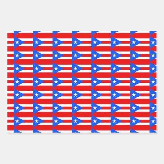 Puerto Rico Flag Tiled Design Geschenkpapier Set (Vorderseite)