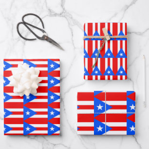 Puerto Rico Flag Tiled Design Geschenkpapier Set