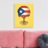Puerto Rico Flag Tree of Life individuell anpassba Leinwanddruck (Insitu (Wohnzimmer))