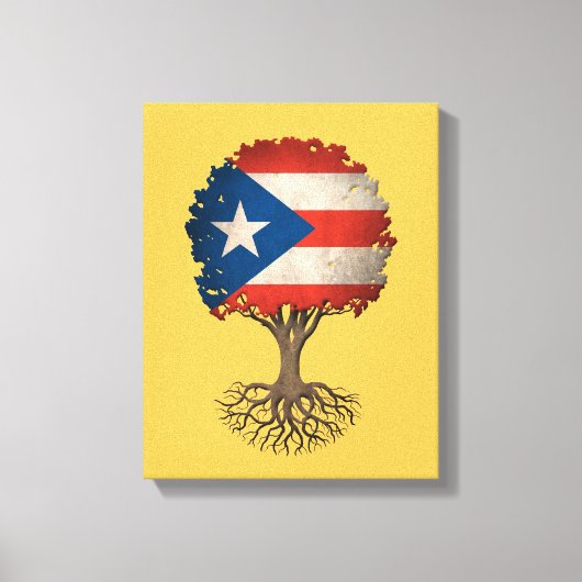 Puerto Rico Flag Tree of Life individuell anpassba Leinwanddruck (Vorderseite)
