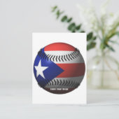 Puerto Rico Flag über einen Baseball Postkarte (Stehend Vorderseite)