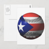 Puerto Rico Flag über einen Baseball Postkarte (Vorne/Hinten)