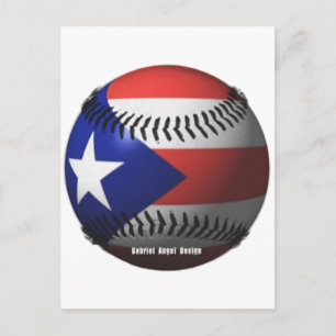 Puerto Rico Flag über einen Baseball Postkarte