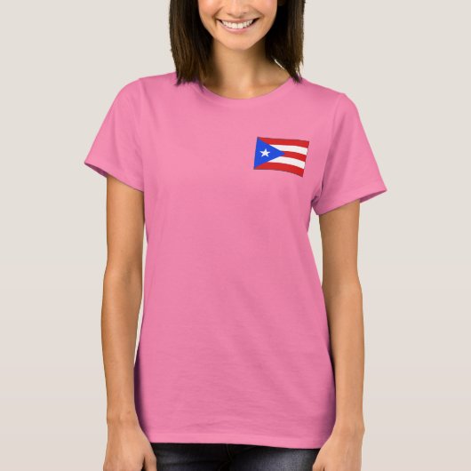 Puerto Rico Flag und Map dk T - Shirt (Vorderseite)