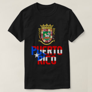 Puerto Rico Flag und Wappen Patriotisch T-Shirt