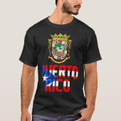 Puerto Rico Flag und Wappen Patriotisch T-Shirt (Vorderseite)