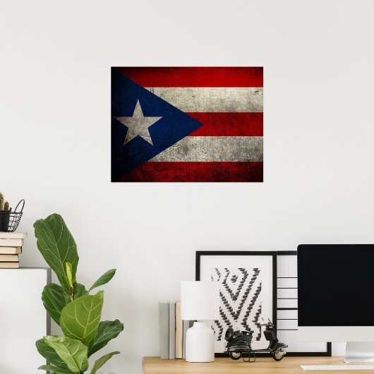 Puerto Rico Flag Vintag Custom Poster (Heimbüro)