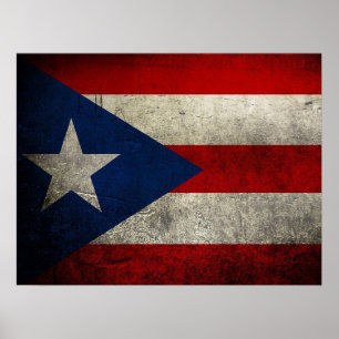 Puerto Rico Flag Vintag Custom Poster