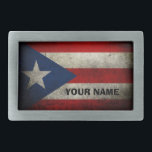 Puerto Rico Flag Vintag Custom Rechteckige Gürtelschnalle<br><div class="desc">Dieses Vintage Kunstwerk zeigt die puerto-ricanfahne. Passen Sie dieses Produkt Ihren spezifischen Anforderungen an. Eine tolle Geschenkidee für jeden Boricua und Puerto Rico Fan.</div>