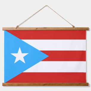 Puerto Rico Flag Wandteppich Mit Holzrahmen