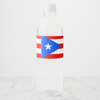 Puerto Rico Flag Wasserflaschenetikett
