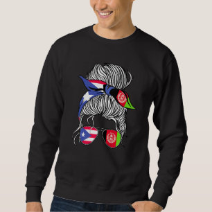 Puerto Rico-Flagge Afghanistan Erwachsene Frauen M Sweatshirt