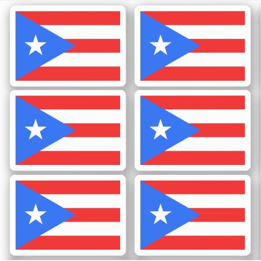 Puerto-Rico-Flagge Aufkleber (Vorderseite)