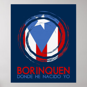 Puerto Rico-Flagge Borinquen Poster