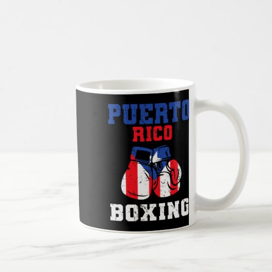 Puerto-Rico-Flagge Boxengloves Rico Prix Boxing Kaffeetasse (Rechts)