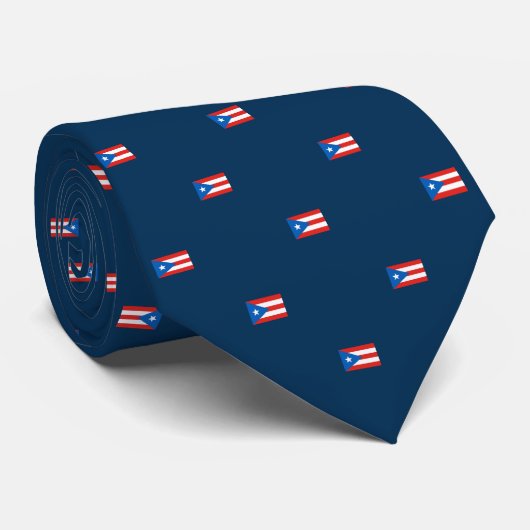 Puerto-Rico-Flagge Gemusterte Marine Krawatte (Gerollt)