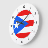 Puerto-Rico-Flagge Große Wanduhr (Winkel)