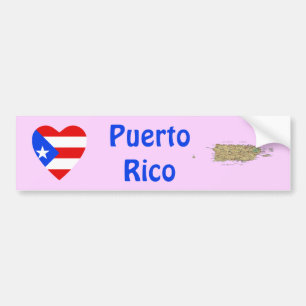 Puerto Rico-Flagge Herz + Karte Aufkleber Autoaufkleber