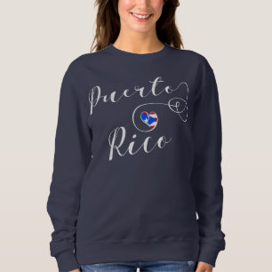 Puerto Rico-Flagge Herz, Puerto-ricanisches Design Sweatshirt