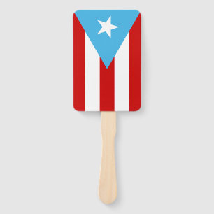 Puerto Rico-Flagge Himmelblau Fächer