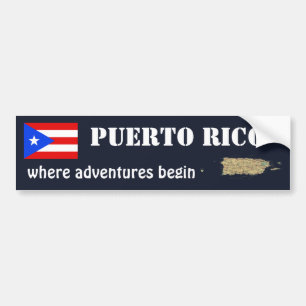 Puerto Rico-Flagge + Karte Aufkleber Autoaufkleber