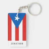 Puerto-Rico-Flagge mit Personalisiertem Namen Schlüsselanhänger (Rückseite)