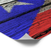 Puerto-Rico-Flagge mit robustem Holzkörnchen Poster (Ecke)
