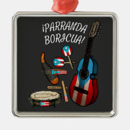 Puerto-Rico-Flagge Parranda Boricua T - Shirt Ornament Aus Metall