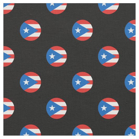 Puerto-Rico-Flagge Polka Dos Schwarz Stoff (Nahaufnahme)