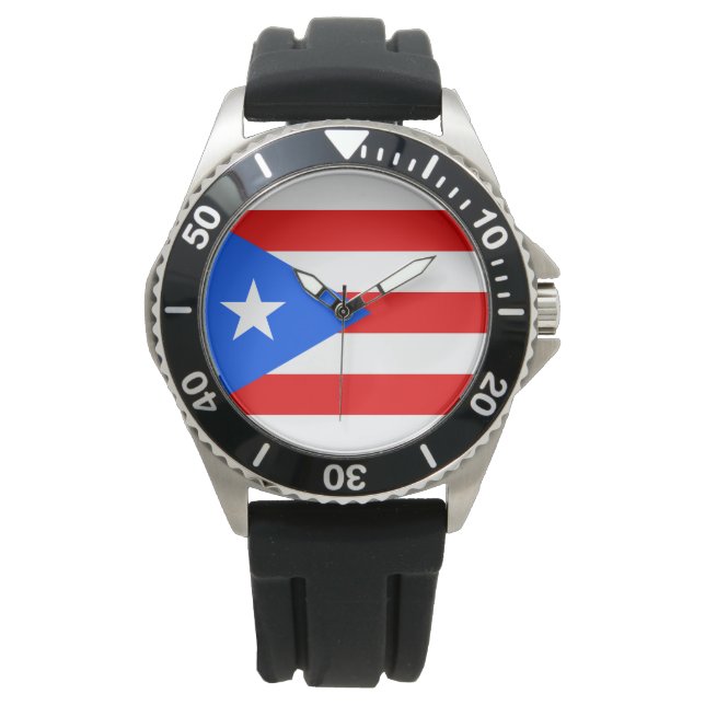 Puerto-Rico-Flagge (Puerto Rico) Armbanduhr (Vorderseite)