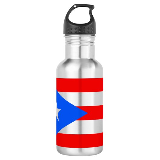 Puerto-Rico-Flagge (Puerto Rico) Edelstahlflasche (Vorderseite)