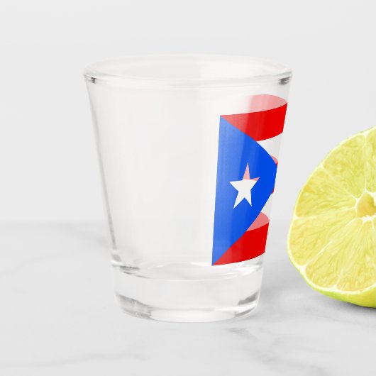Puerto-Rico-Flagge (Puerto Rico) Schnapsglas (Links)