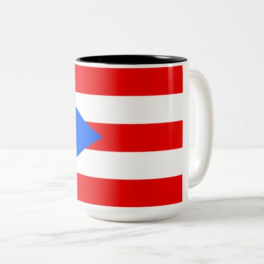 Puerto-Rico-Flagge (Puerto Rico) Zweifarbige Tasse (VorderseiteRechts)