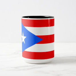 Puerto-Rico-Flagge (Puerto Rico) Zweifarbige Tasse