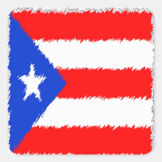 Puerto-Rico-Flagge Quadratischer Aufkleber (Vorderseite)