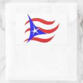 Puerto-Rico-Flagge Rechteckiger Aufkleber (Tasche)