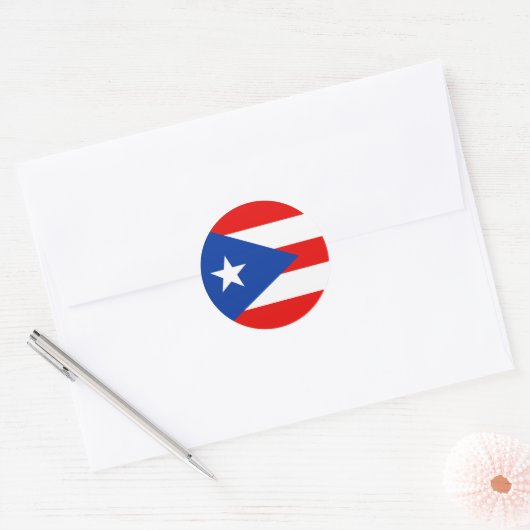 Puerto Rico-Flagge Runder Aufkleber (Umschlag)