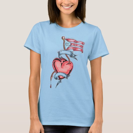 Puerto-Rico-Flagge T-Shirt (Vorderseite)