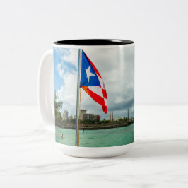 Puerto-Rico-Flagge Zweifarbige Tasse