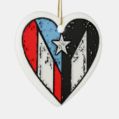Puerto-Rico-Flaggen | Boricua Heart, Puerto Rico Keramik Ornament (Rechts)