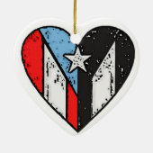 Puerto-Rico-Flaggen | Boricua Heart, Puerto Rico Keramik Ornament (Hinten)