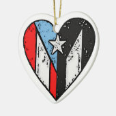 Puerto-Rico-Flaggen | Boricua Heart, Puerto Rico Keramik Ornament (Links)